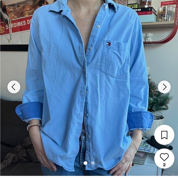 Tommy Hilfiger vintage NWOT CREAM Corduroy  button down never worn. Men or women - Picture 5 of 5